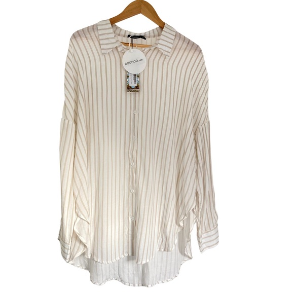 Tops - BNWT Plus Size Women stripe Shirt blouse Ladies Baggy Oversized Top Size 16